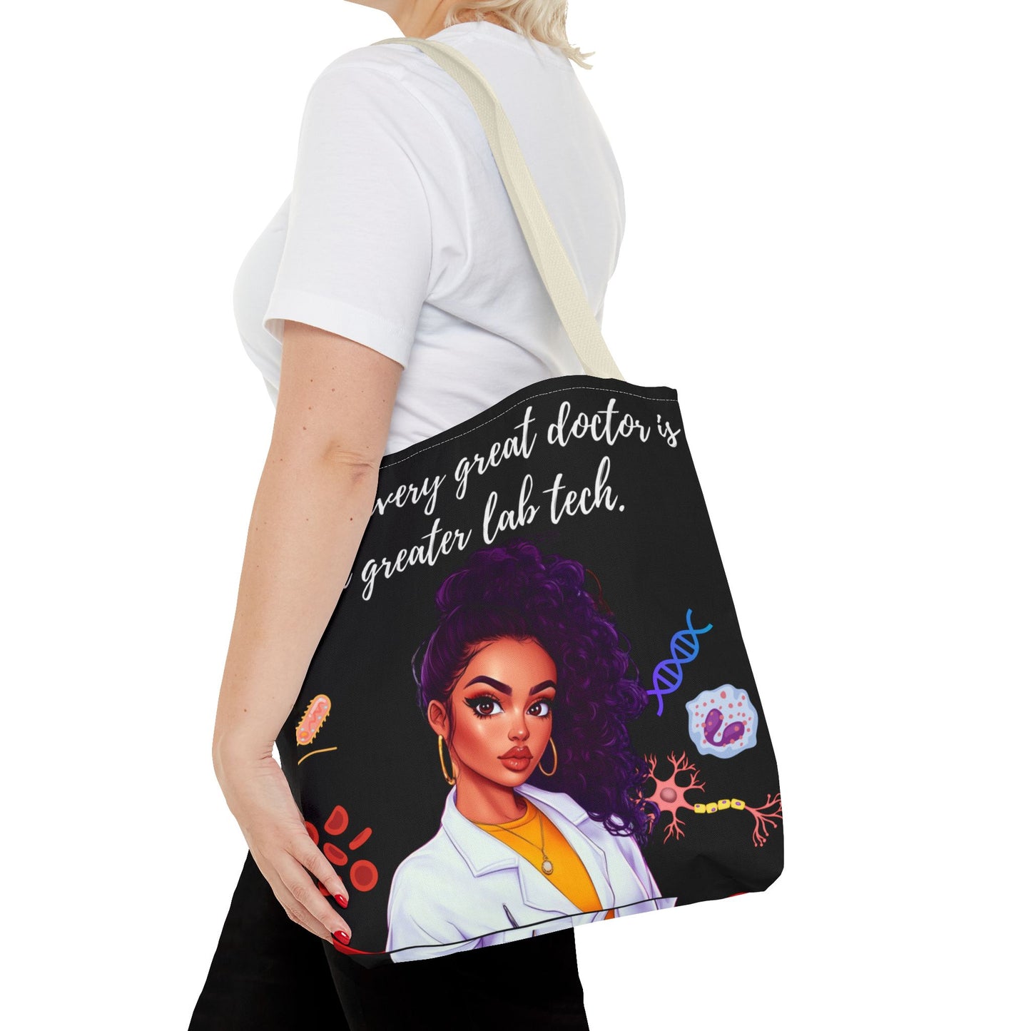 Copy of Scientist Tote Bag - Black Woman Medical Laboratory Design