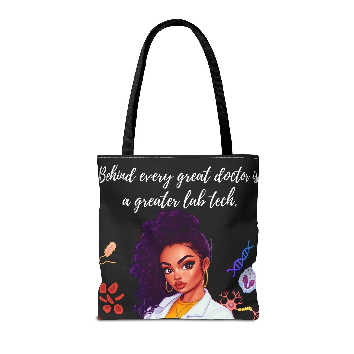 Copy of Scientist Tote Bag - Black Woman Medical Laboratory Design