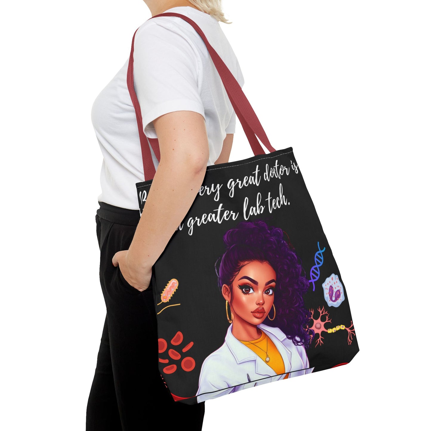 Copy of Scientist Tote Bag - Black Woman Medical Laboratory Design